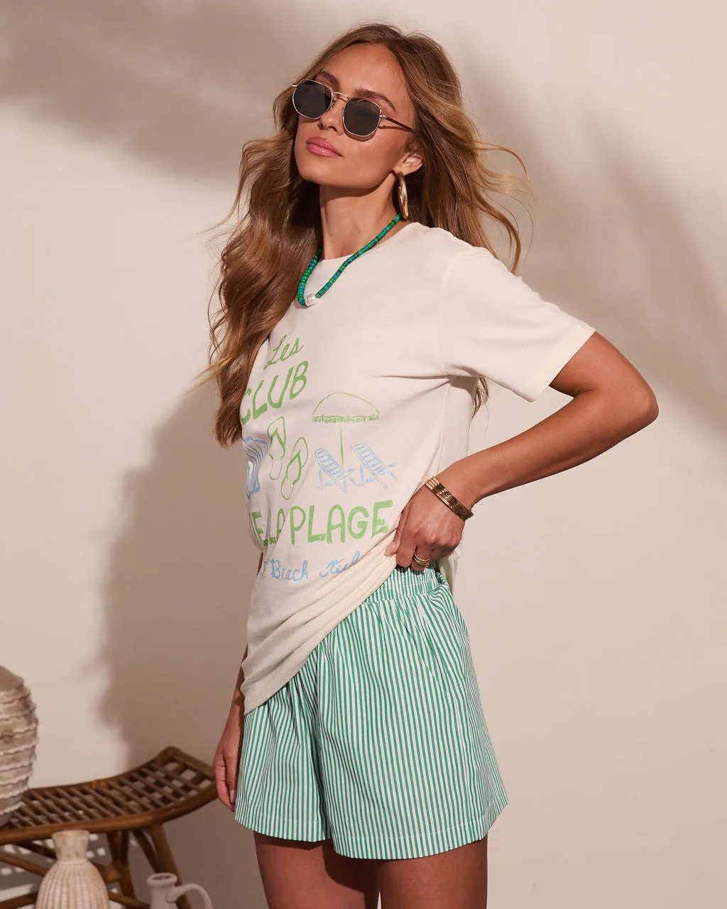 Beach Coastal Club Cotton Graphic Short Sleeve Tee sold by Vici product image thumbnail 4