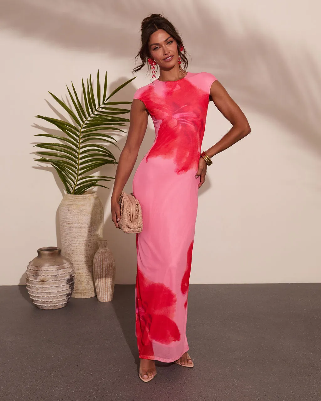 Easy Orchard Mesh Floral Maxi Dress sold by Vici product image thumbnail 5