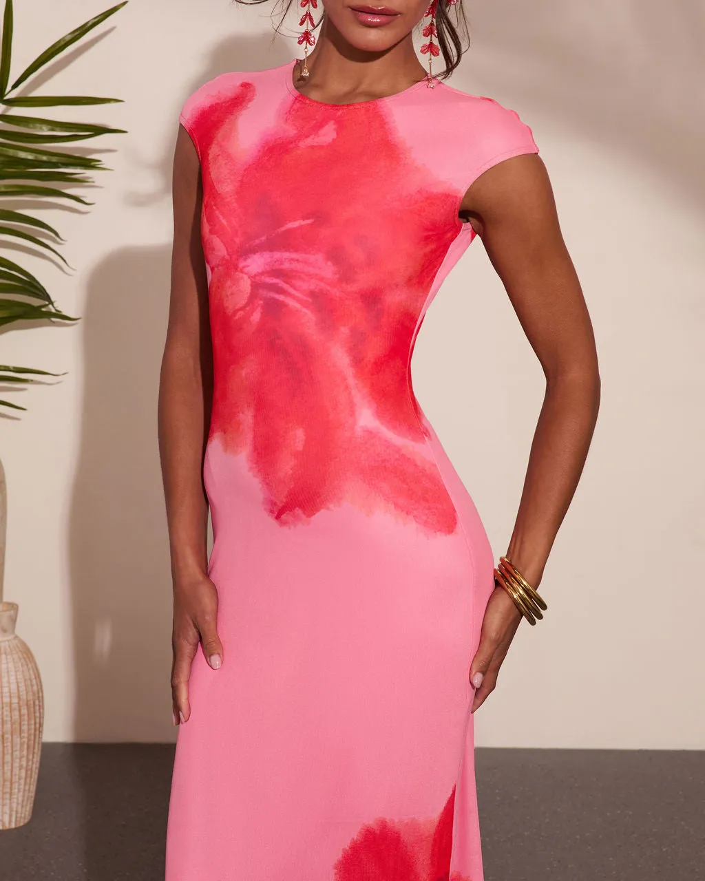 Easy Orchard Mesh Floral Maxi Dress sold by Vici product image thumbnail 2