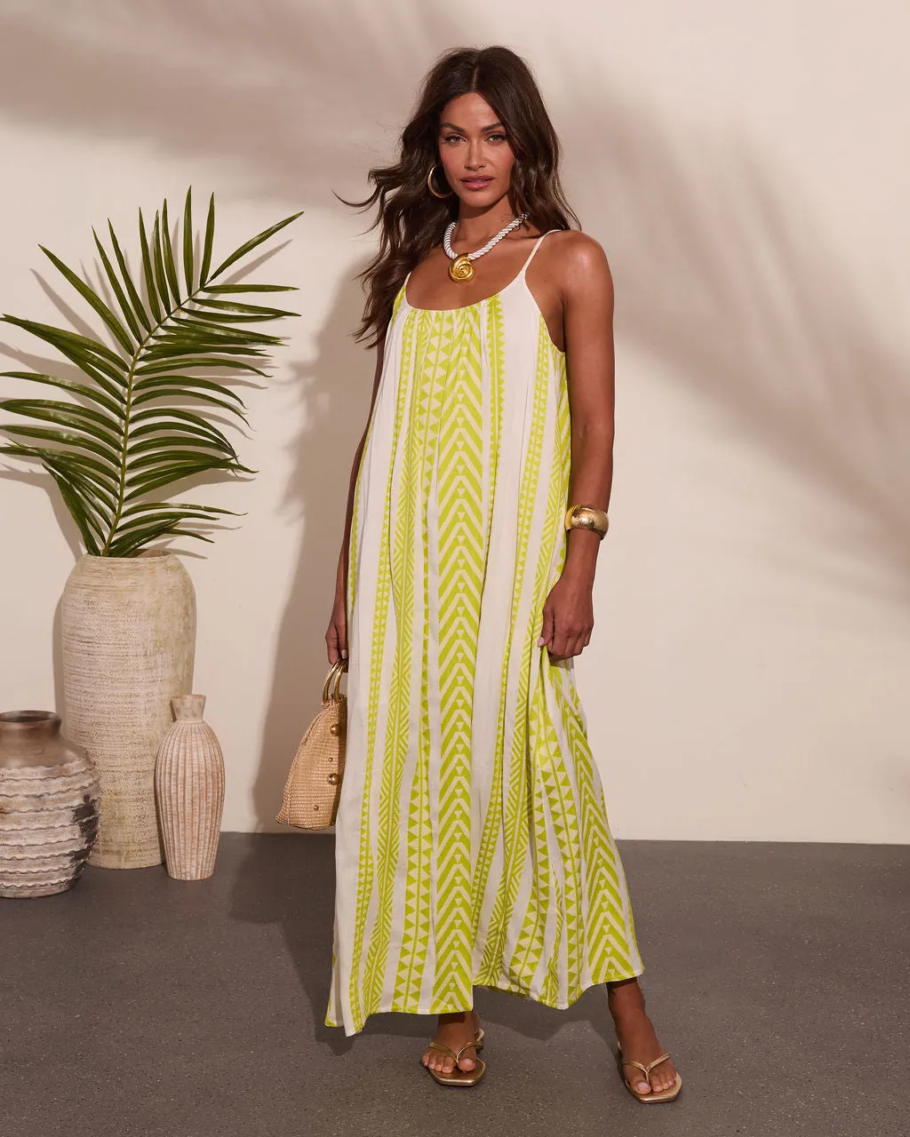 Summer Drift Abstract Striped Maxi Dress sold by Vici product image thumbnail 5