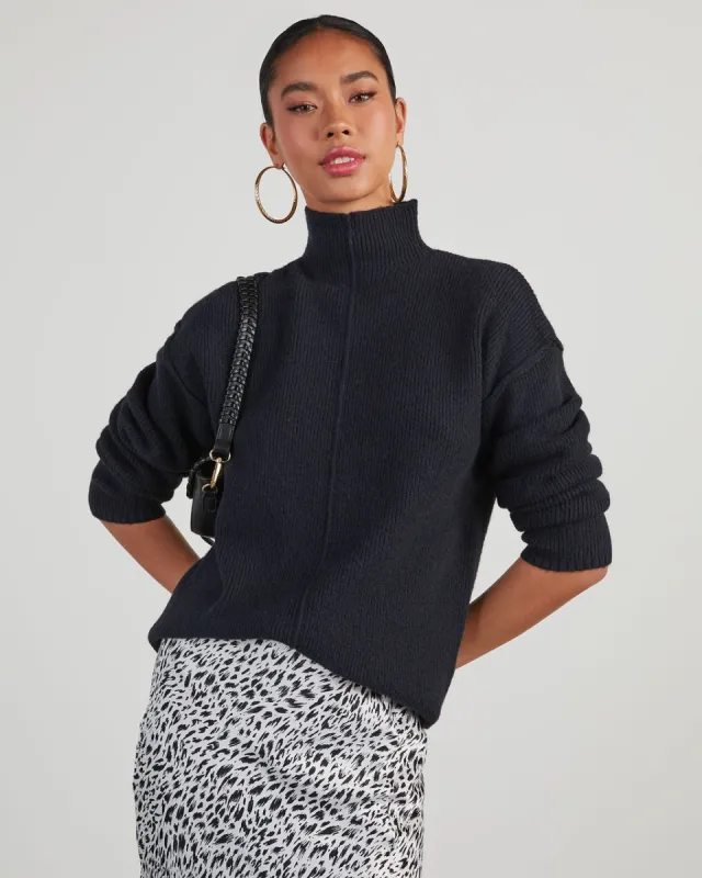 Malia Mock Neck Seamed Sweater sold by Vici
