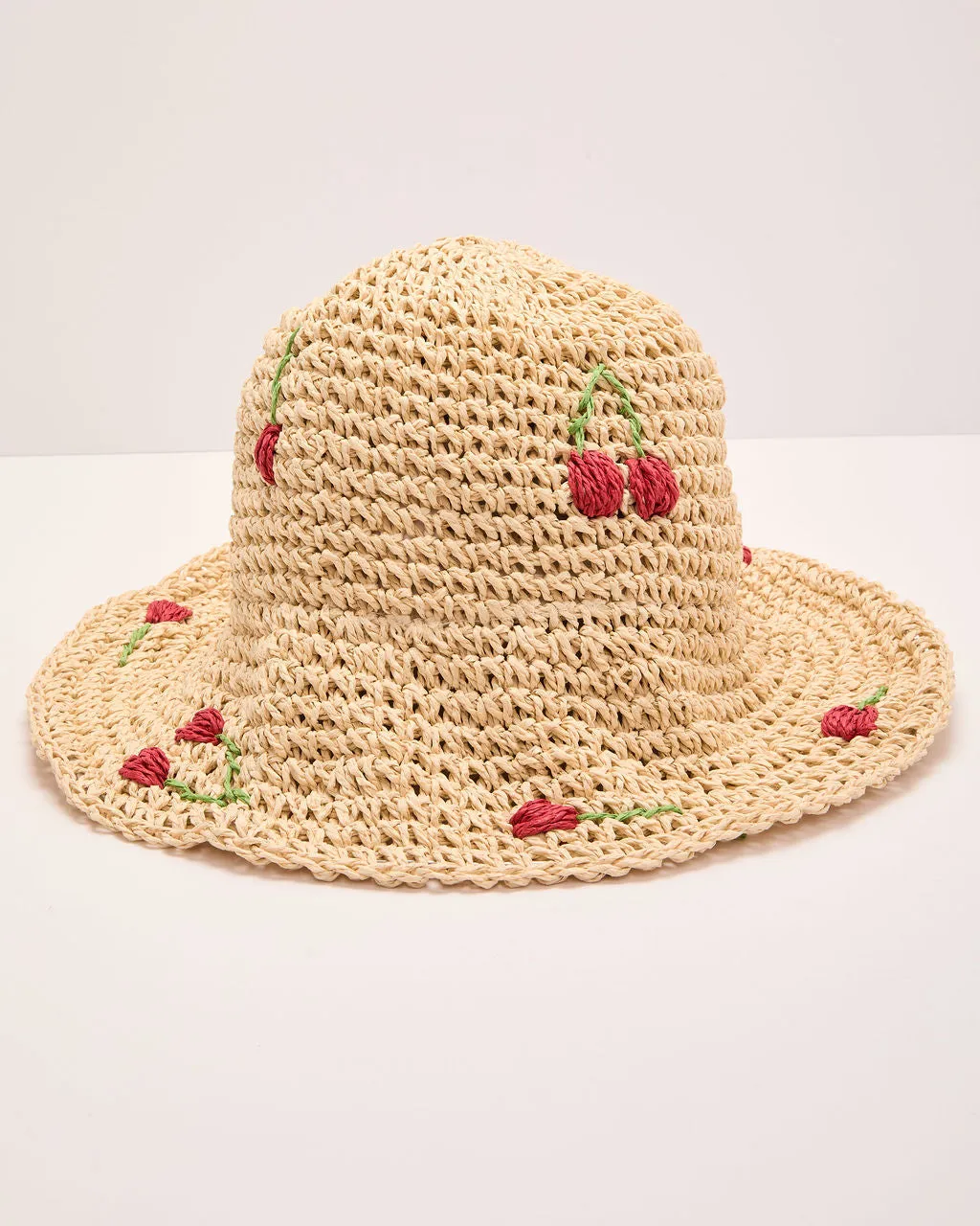 Farmstand Fresh Embroidered Floral Straw Bucket Hat sold by Vici product image thumbnail 2