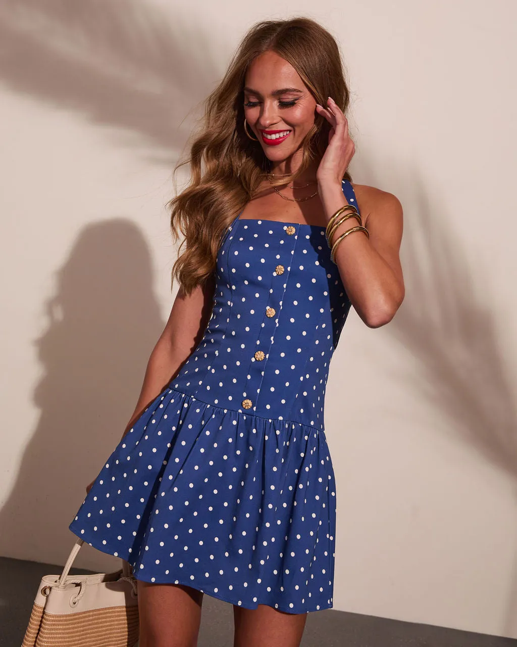Sugar Coast Polka Dot Halter Neck Mini Dress sold by Vici product image thumbnail 5