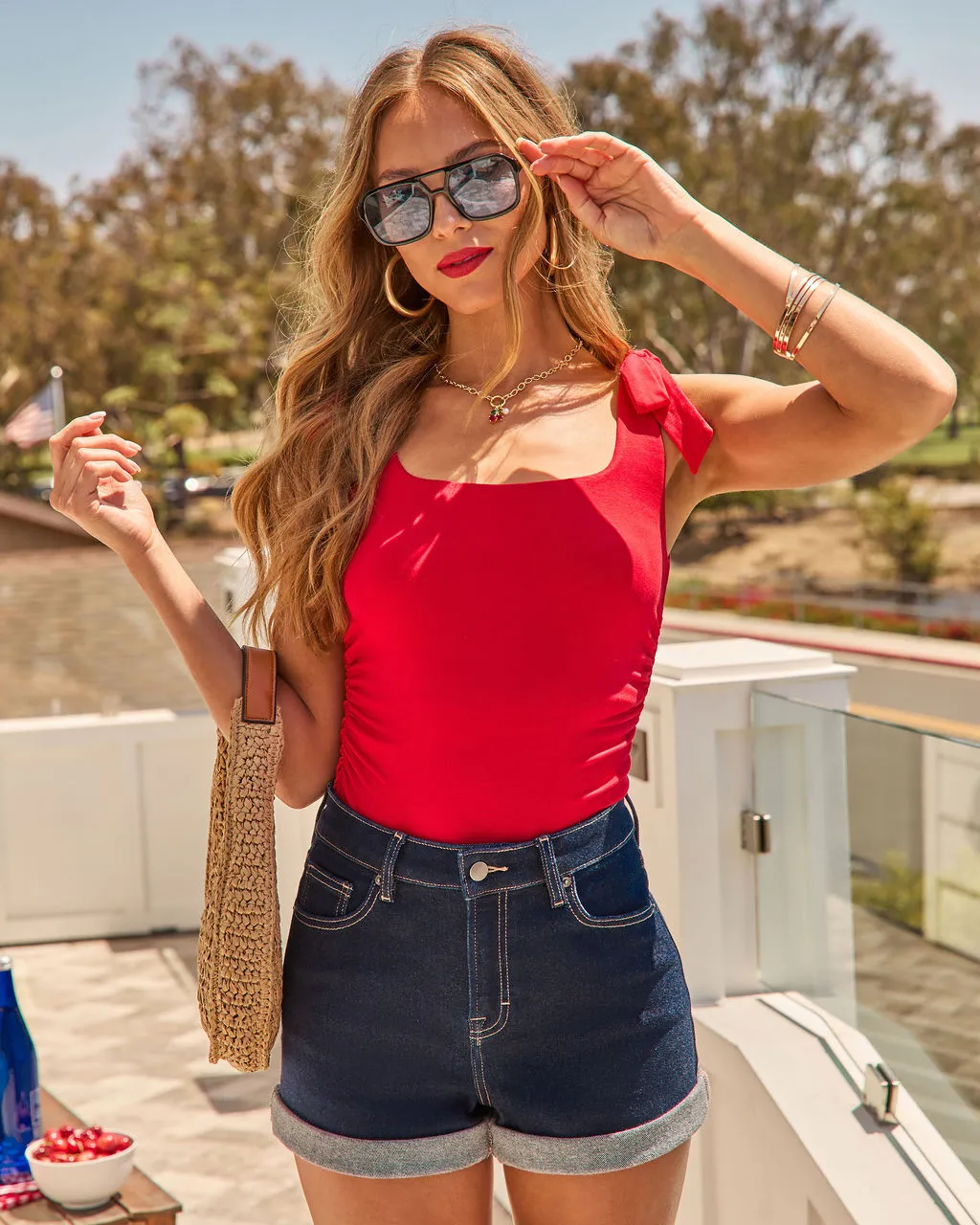 Summer Liberty Ruched Tank Top sold by Vici product image thumbnail 5