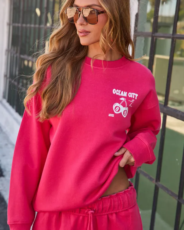 Ocean City Fleece Graphic Pullover Sweatshirt made by Vici