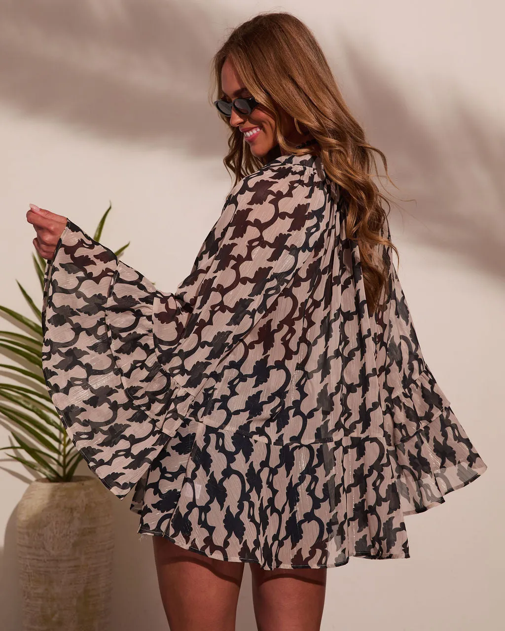 Smooth Sailing Abstract Print Cover Up Kimono Top sold by Vici product image thumbnail 4
