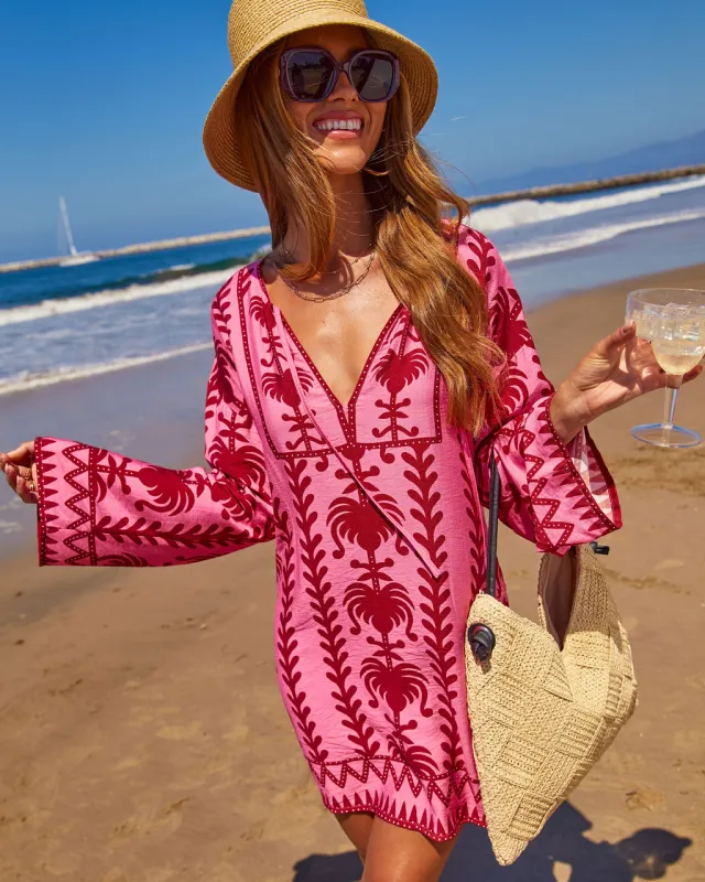Sunset Riviera Abstract Mini Shift Dress made by Vici