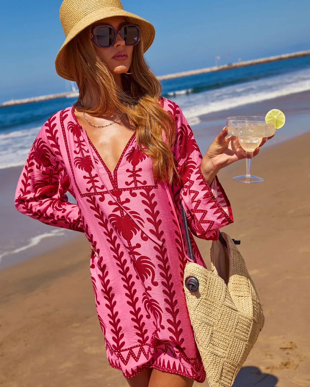 Sunset Riviera Abstract Mini Shift Dress sold by Vici product image thumbnail 5