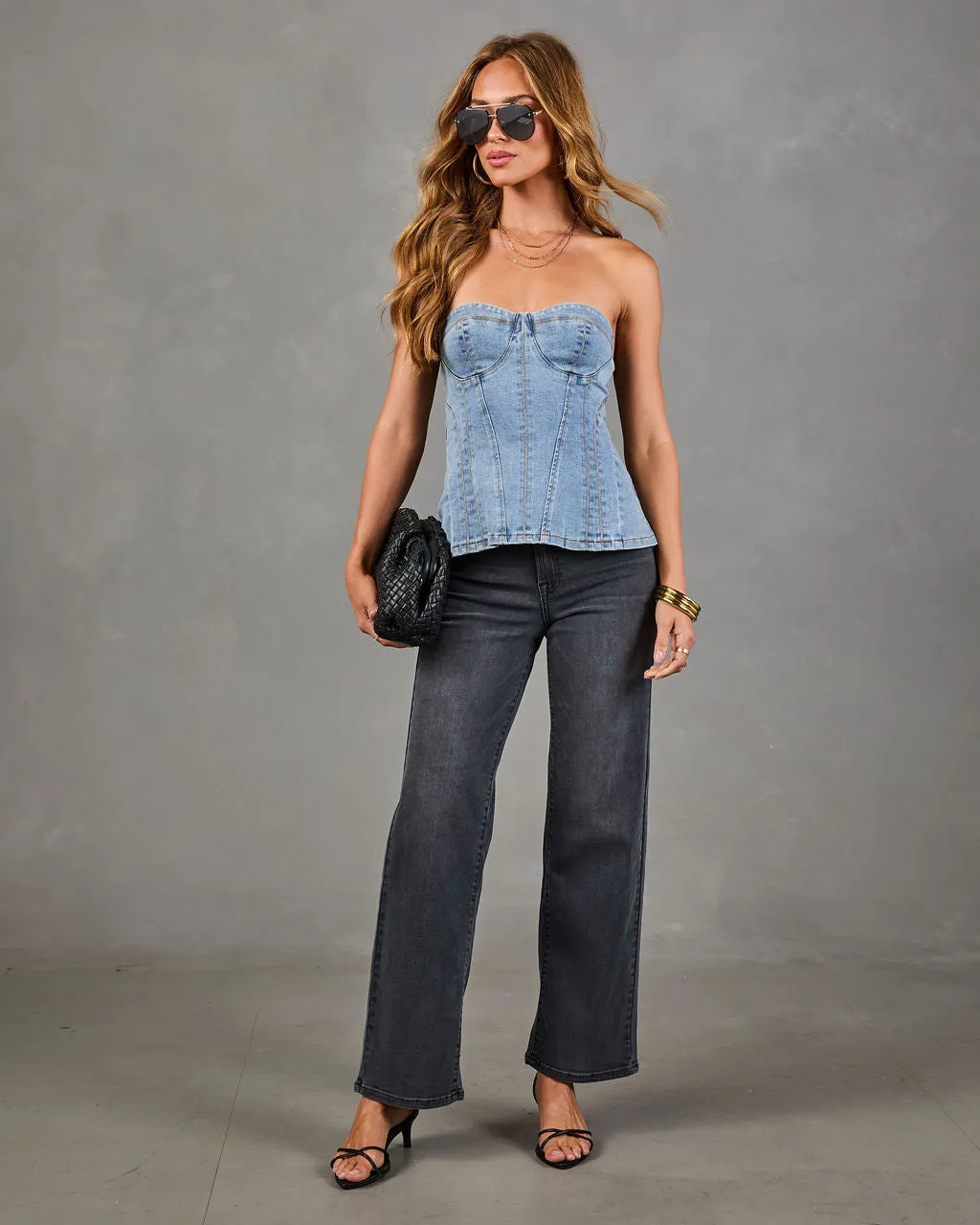 Headliner Energy Strapless Corset Denim Top sold by Vici product image thumbnail 2