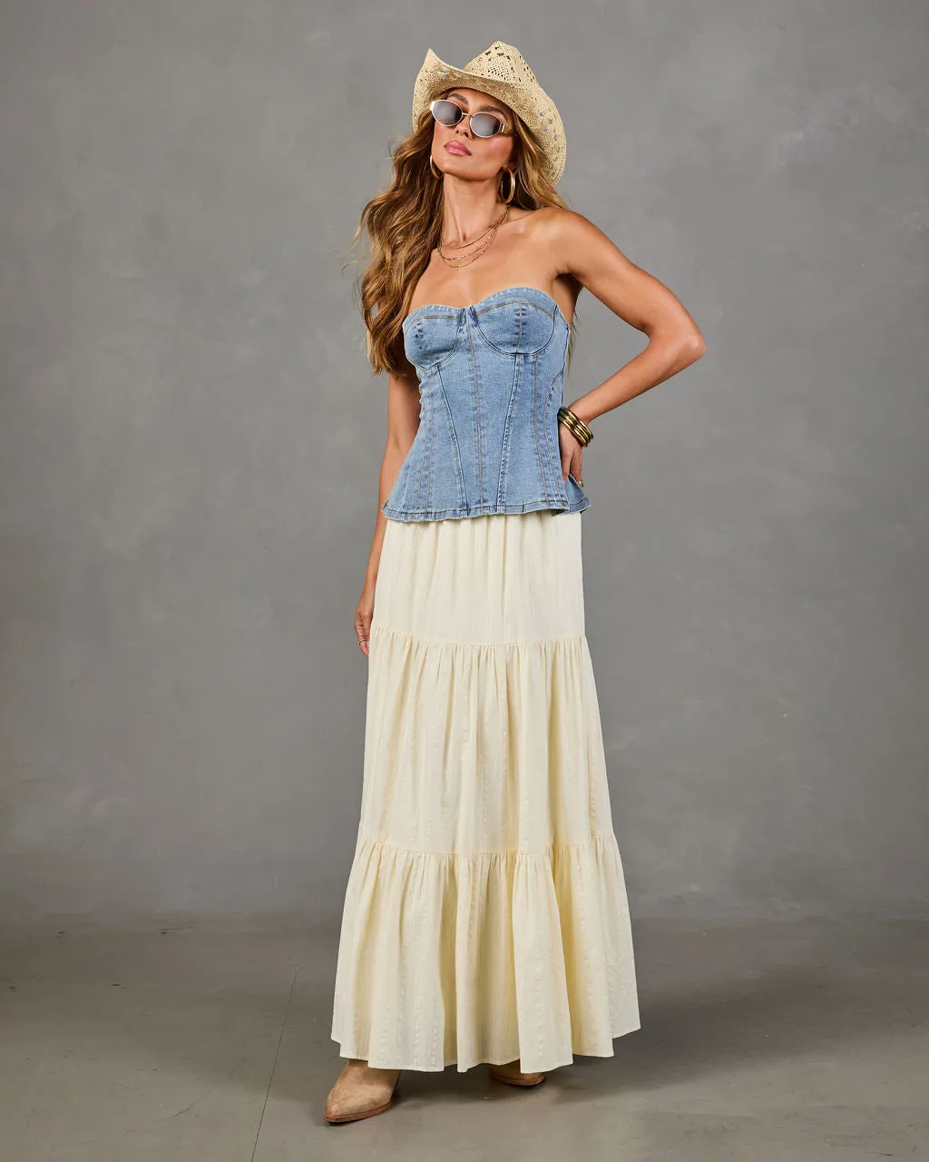Headliner Energy Strapless Corset Denim Top sold by Vici product image thumbnail 5