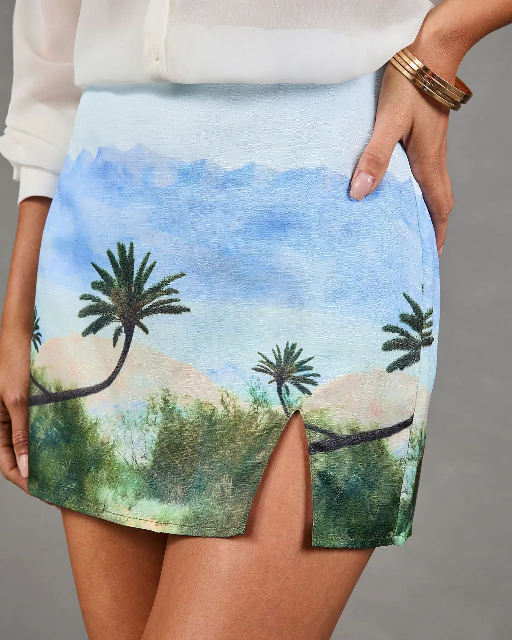 Summer Nights Tropical Novelty Print Mini Skirt sold by Vici product image thumbnail 3