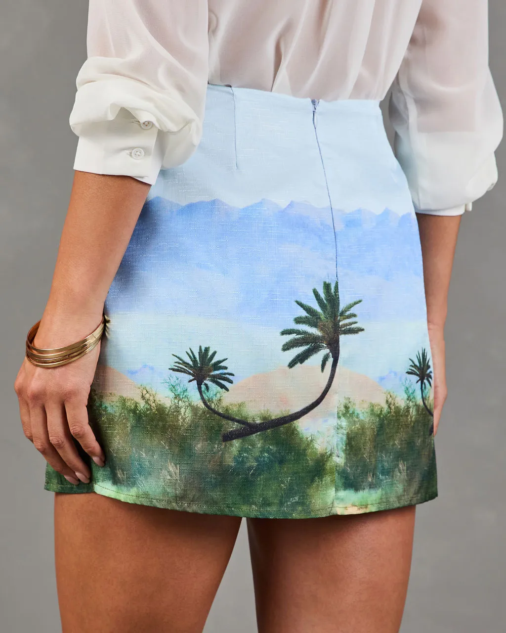 Summer Nights Tropical Novelty Print Mini Skirt sold by Vici product image thumbnail 4