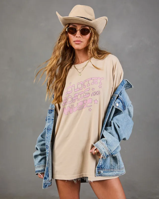 Country Roads Music Cotton Graphic Short Sleeve Tee made by Vici