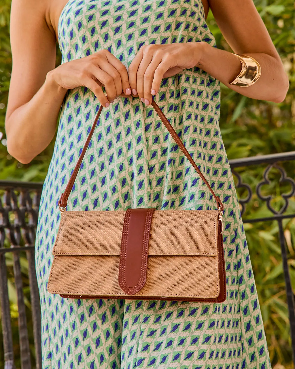 Island Bliss Canvas Vegan Leather Trim Crossbody Bag sold by Vici