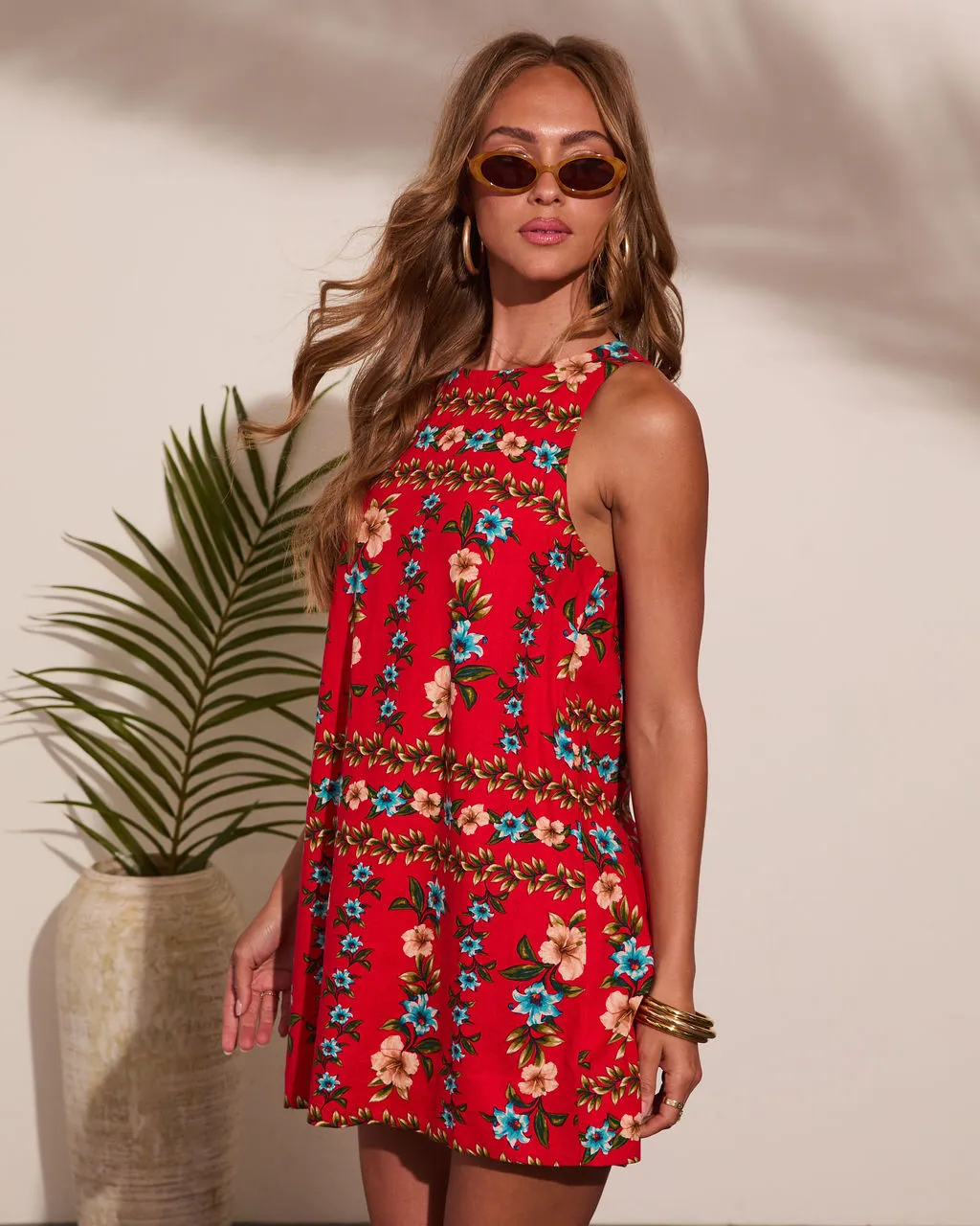 Wildflower Whisper Linen Blend Floral Mini Dress sold by Vici product image thumbnail 3