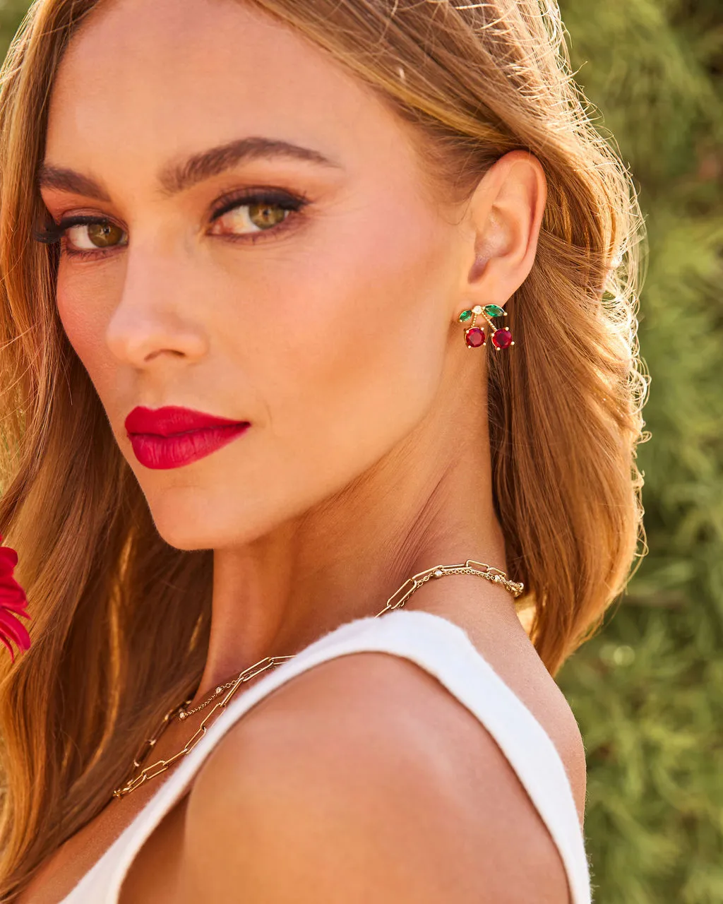 Picnic Darling Drop Cherry Earrings sold by Vici product image thumbnail 5