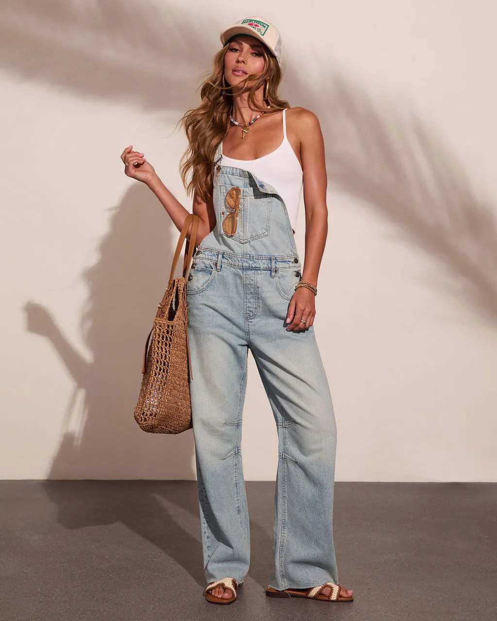Summer Tide Denim Barrel Overalls sold by Vici product image thumbnail 5
