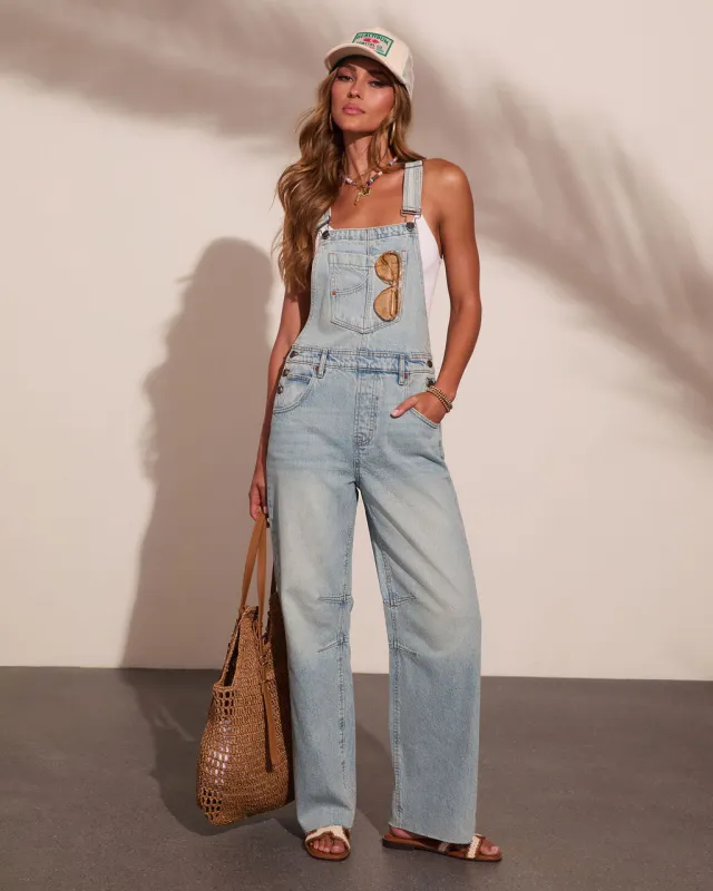 Summer Tide Denim Barrel Overalls made by Vici
