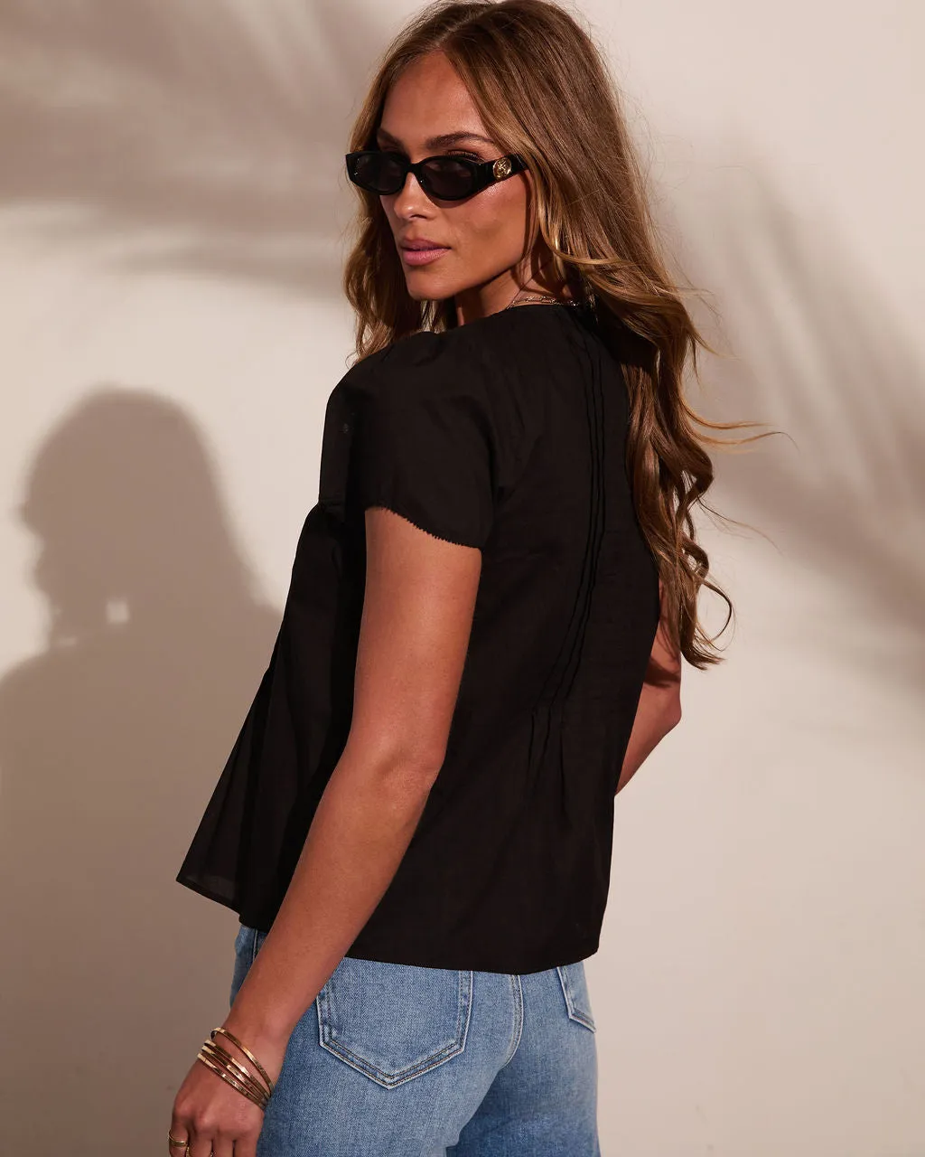 Marenah Pleated Eyelet Top sold by Vici product image thumbnail 4