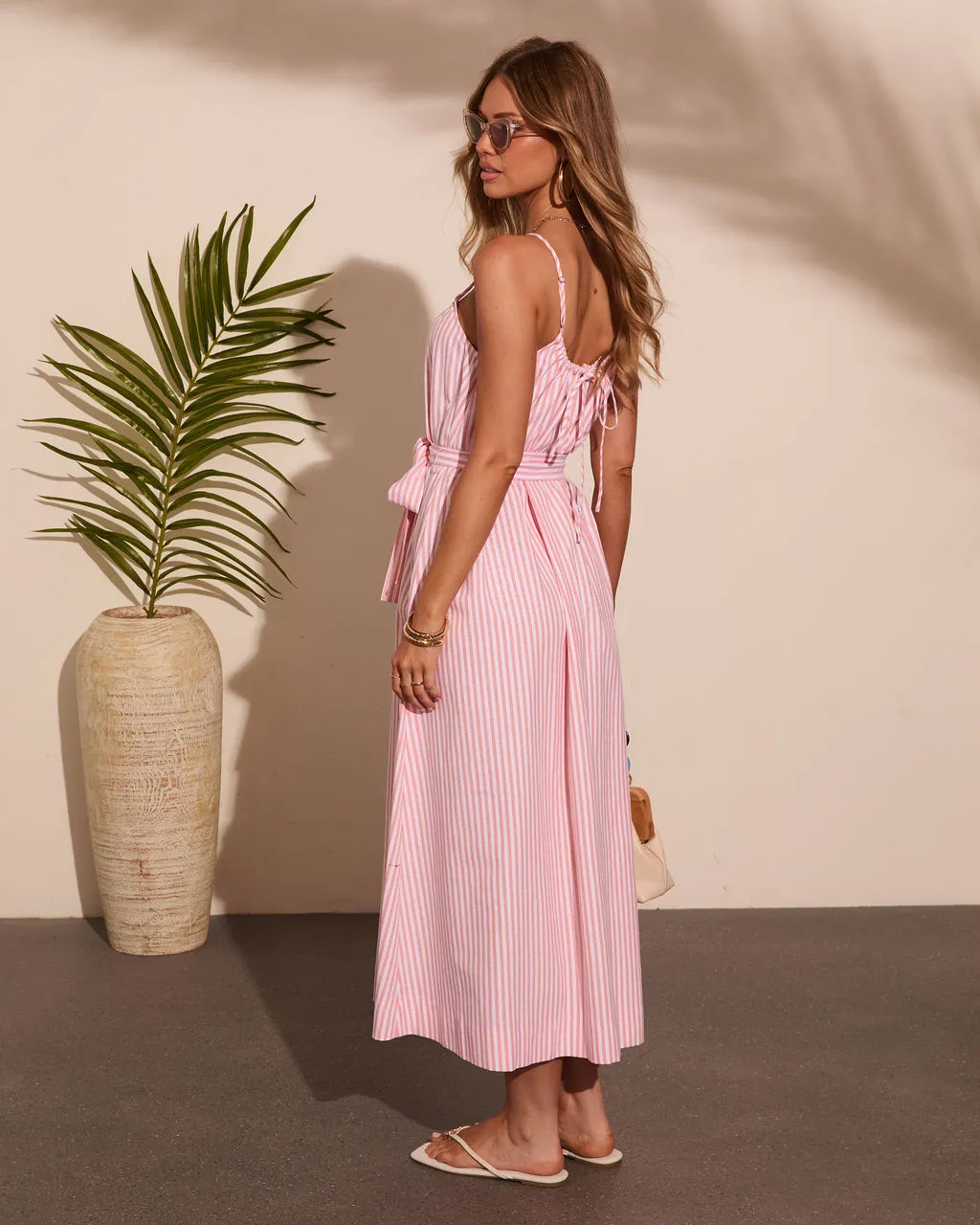 Coastal Daydream Striped Waist Tie Maxi Dress sold by Vici product image thumbnail 4