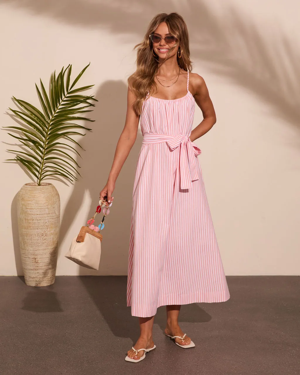 Coastal Daydream Striped Waist Tie Maxi Dress sold by Vici product image thumbnail 5
