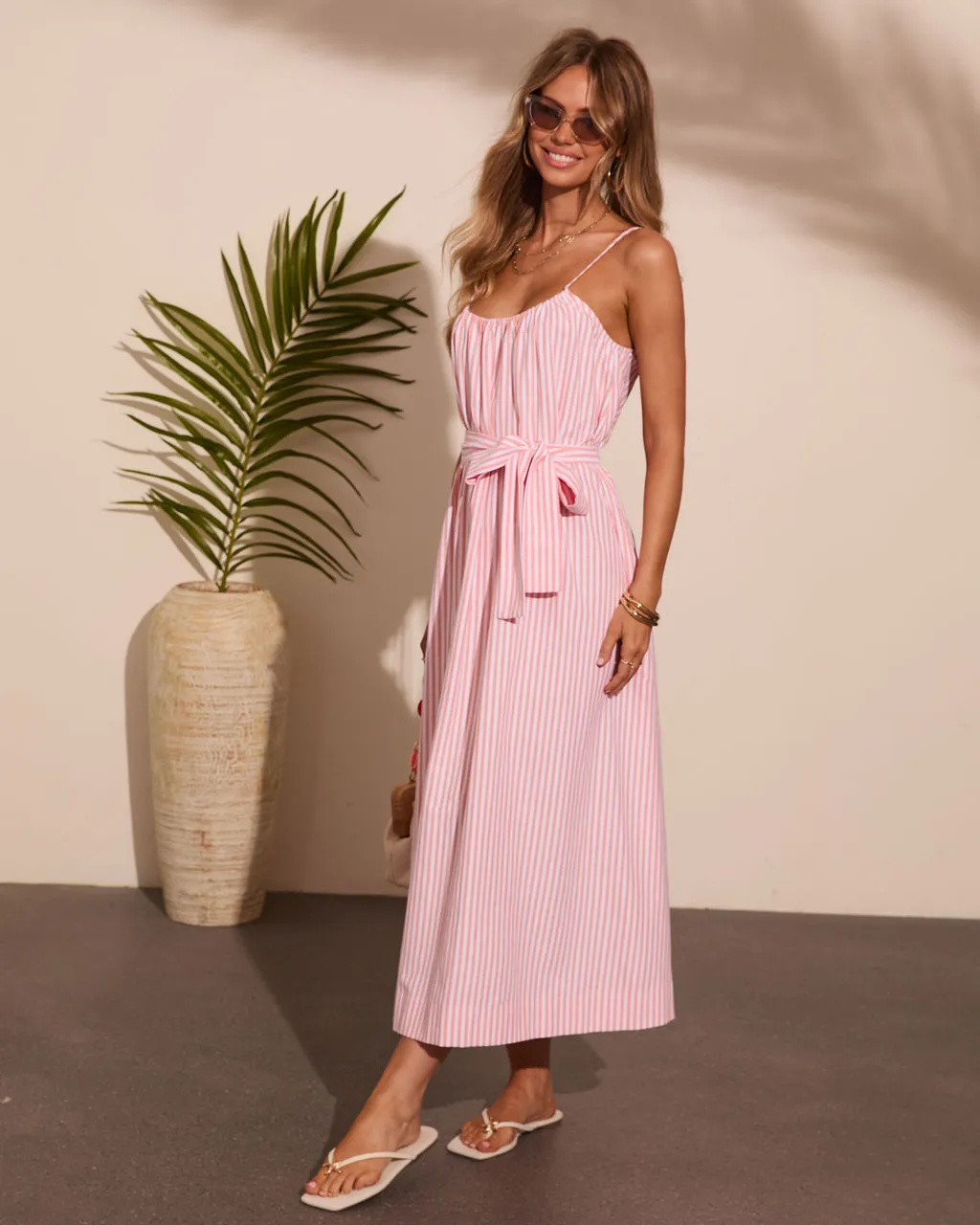 Coastal Daydream Striped Waist Tie Maxi Dress sold by Vici product image thumbnail 3