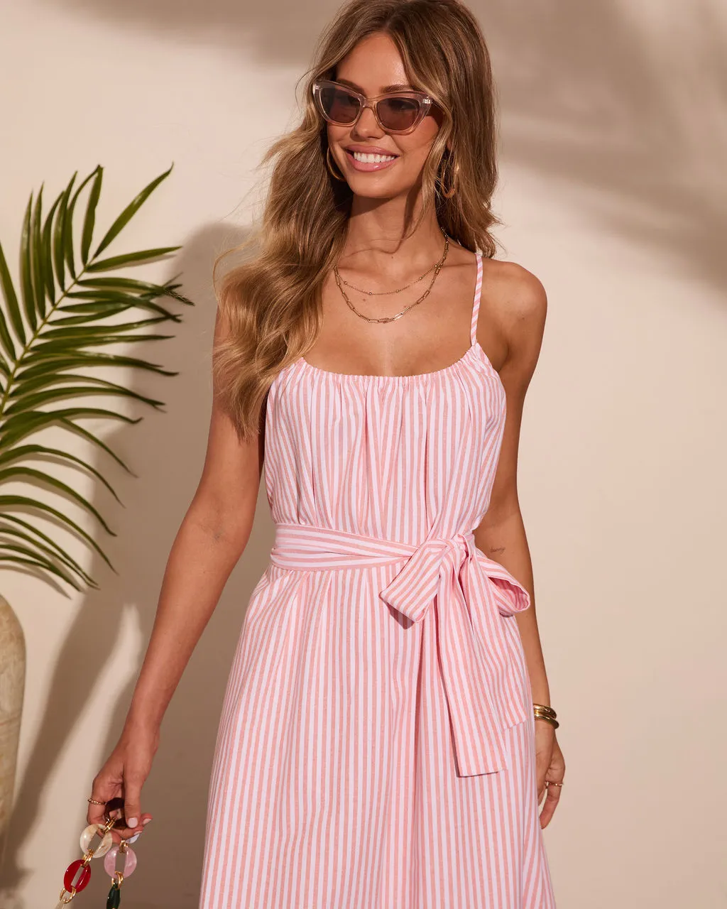 Coastal Daydream Striped Waist Tie Maxi Dress sold by Vici product image thumbnail 2