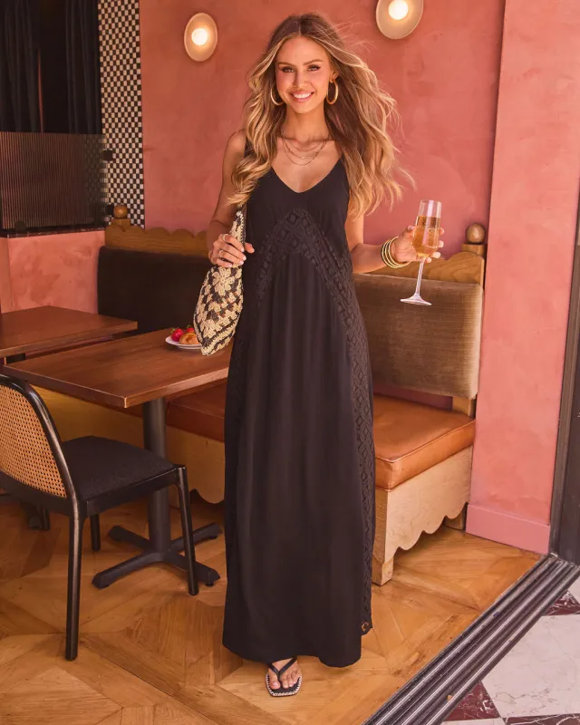 Shoreline Muse Abstract Lace Maxi Dress made by Vici