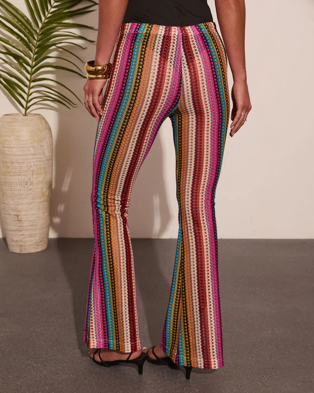 Summer Lounge Striped Open Knit Cover Up Pants sold by Vici product image thumbnail 4