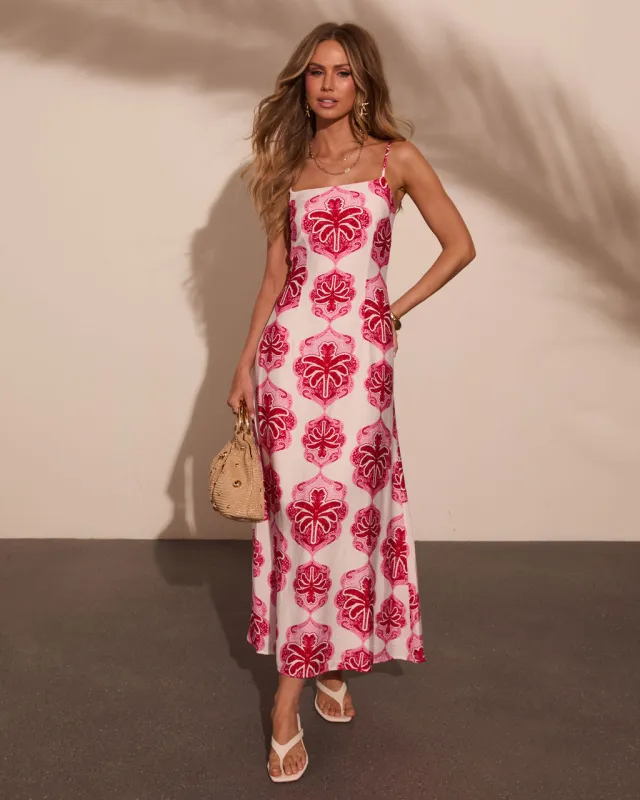 Sunset Boulevard Tropical Abstract Maxi Dress made by Vici