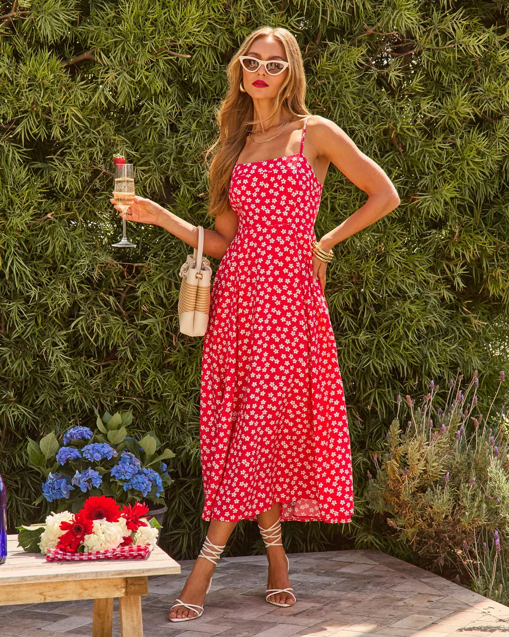 Petal Days Floral Midi Dress sold by Vici