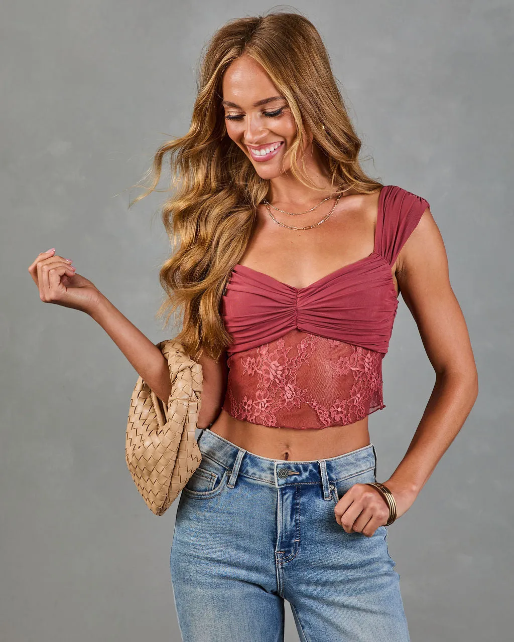 Nightfall Avenue Lace Crop Top sold by Vici product image thumbnail 5