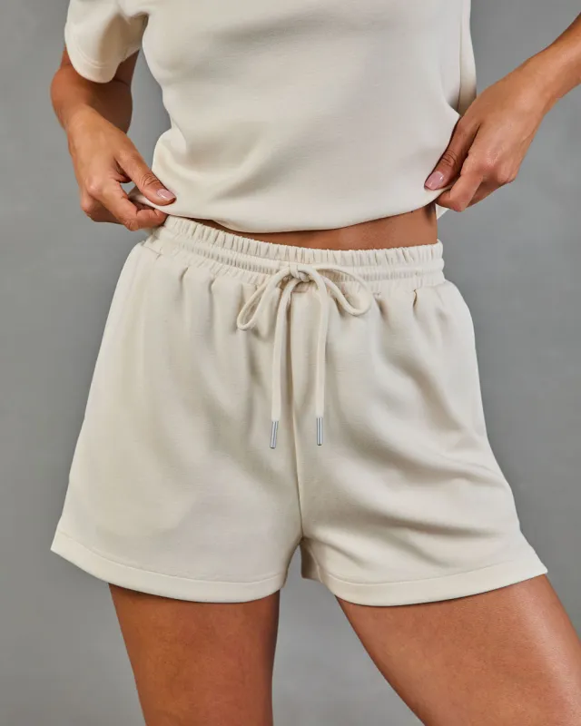 Softly Styled Drawstring Scuba Shorts made by Vici