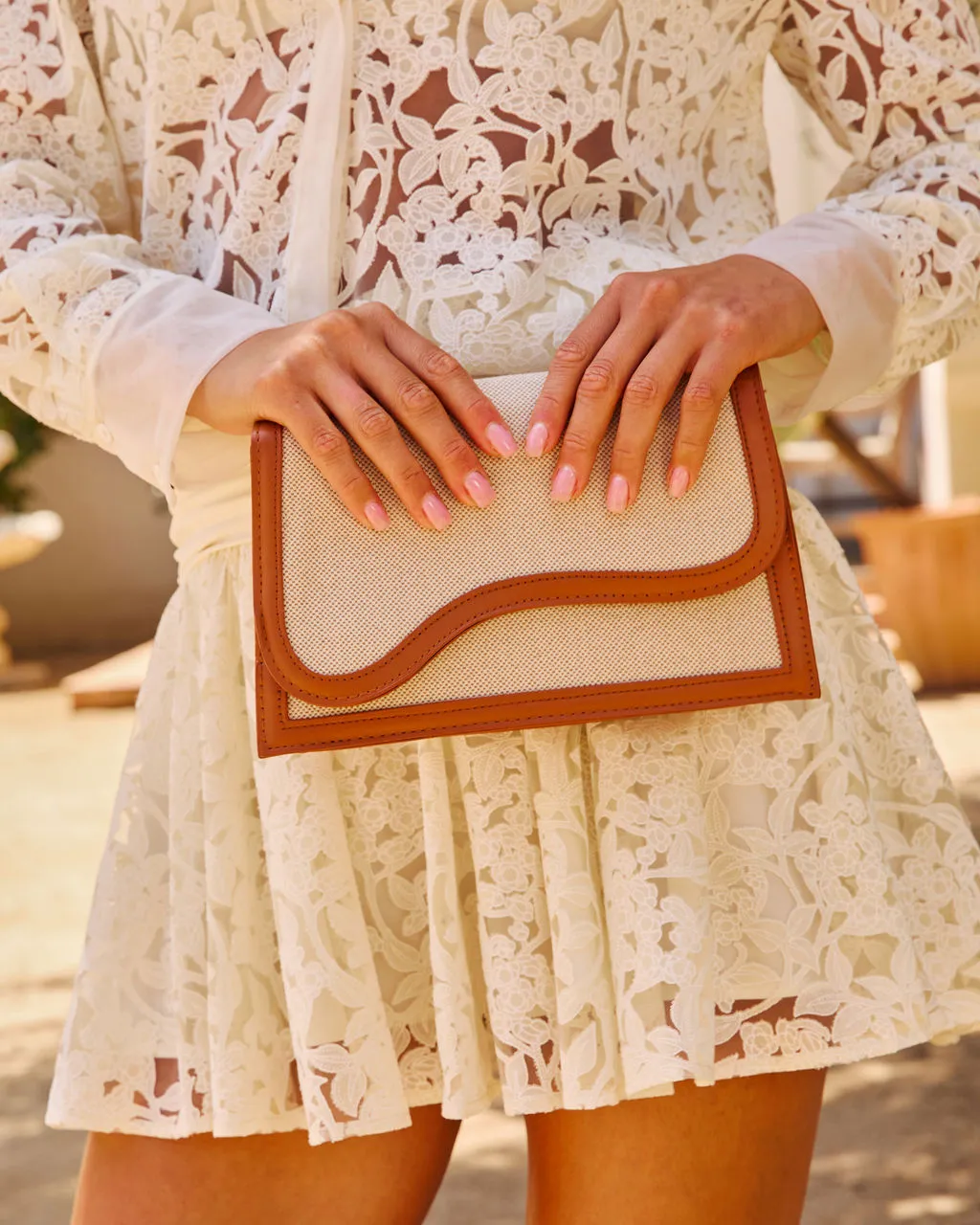 Fresh Gatherings Vegan Leather Trim Crossbody Bag sold by Vici product image thumbnail 3