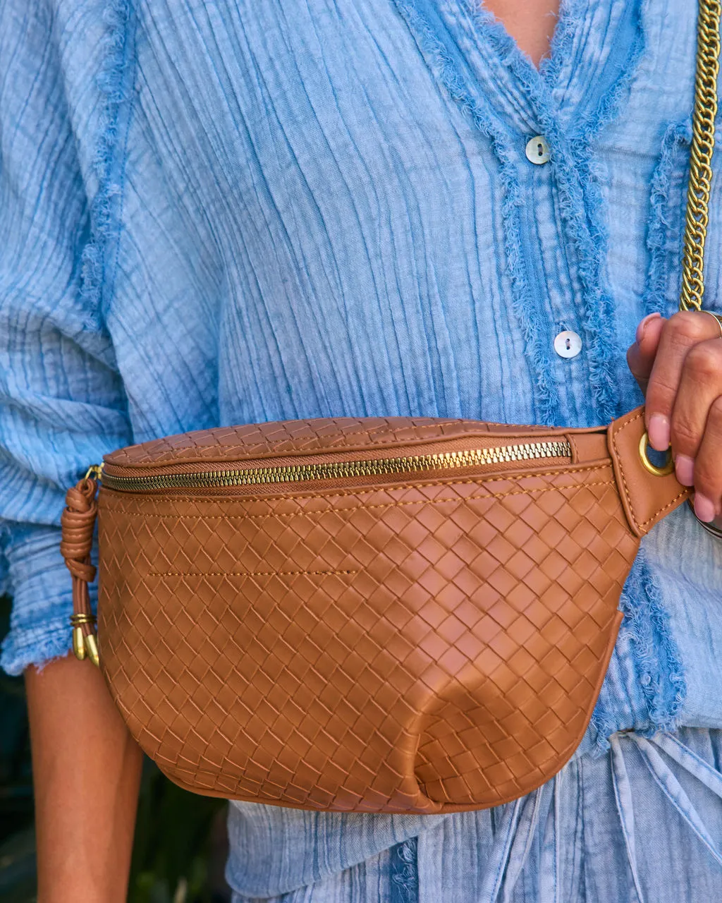 Passport Theory Woven Vegan Leather Belt Bag sold by Vici product image thumbnail 3