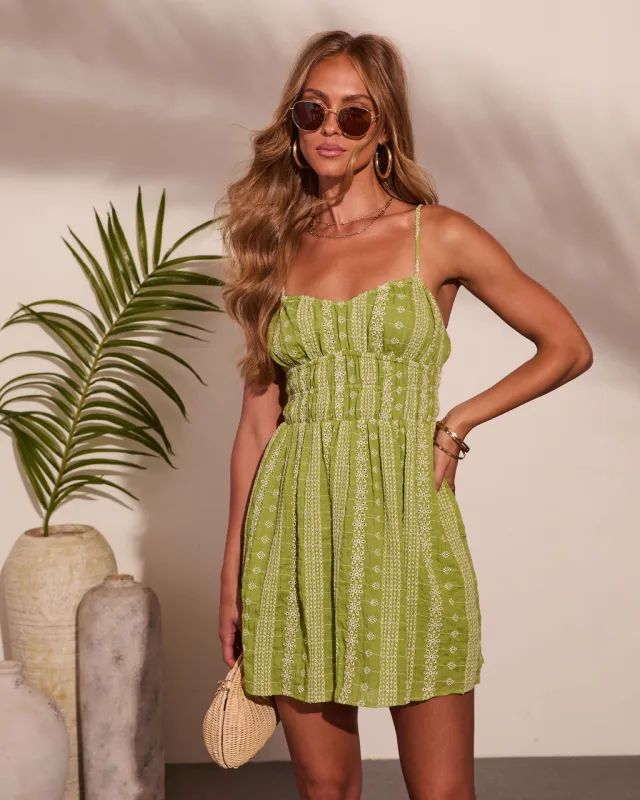 Saltwater Soul Embroidered Floral Eyelet Mini Dress made by Vici