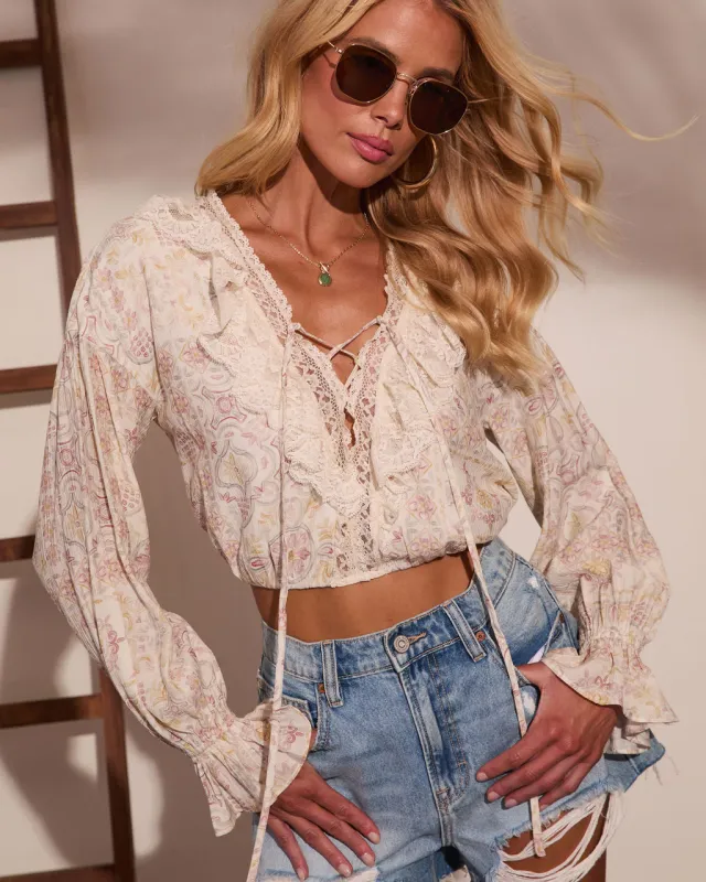 Cottage Bloom Ruffle Floral Top made by Vici