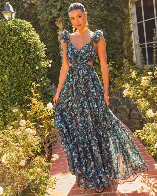Meadow Ritual Floral Cut Out Maxi Dress made by Vici