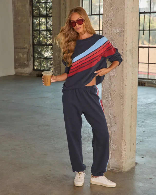 Winning Streak Striped Pullover Sweatshirt made by Vici