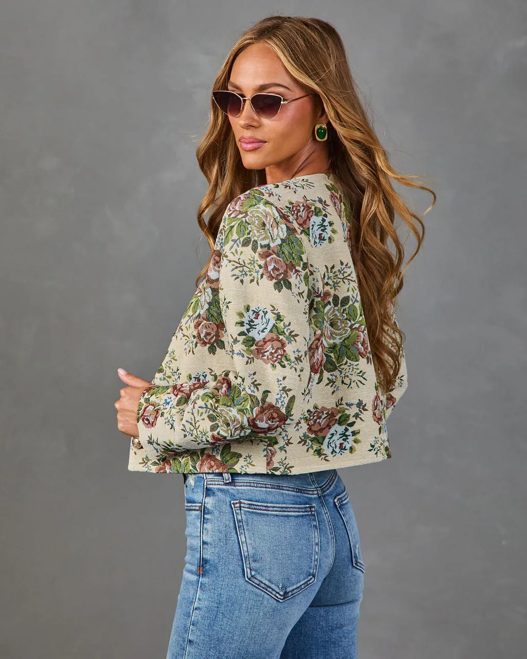 Bloom Story Floral Tapestry Blazer sold by Vici product image thumbnail 4