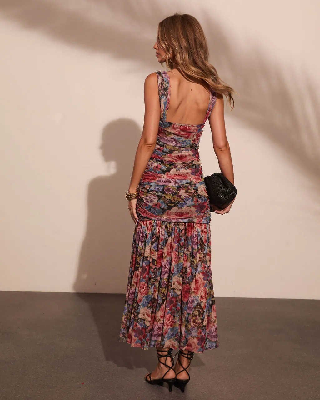 Wild Reverie Ruched Floral Maxi Dress sold by Vici product image thumbnail 4
