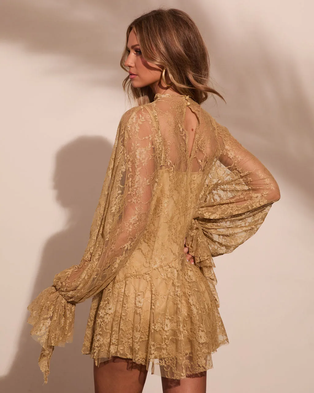 Moonlit Promise Lace Mini Dress sold by Vici product image thumbnail 4
