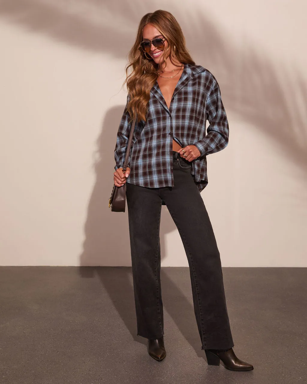 Katarina Plaid Button Down Top sold by Vici product image thumbnail 2