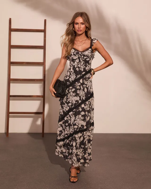 Slow Blooming Tiered Floral Maxi Dress made by Vici