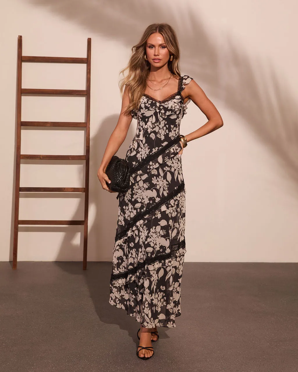 Slow Blooming Tiered Floral Maxi Dress sold by Vici