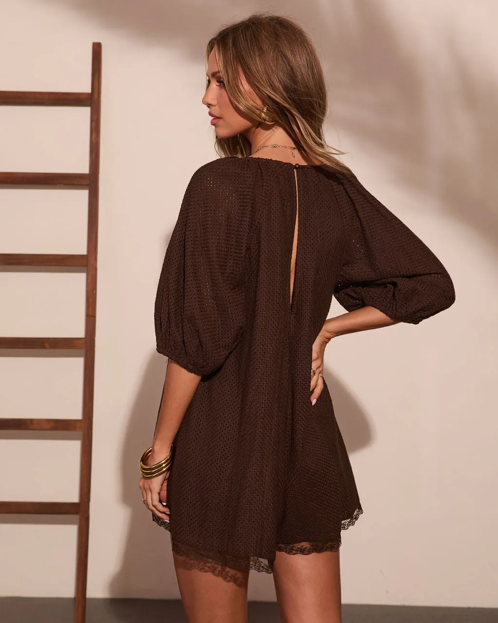 Effortless Allure Cotton Lace Trim Romper sold by Vici product image thumbnail 4