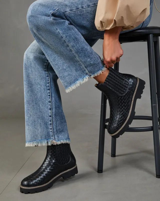 Kieran Woven Faux Leather Chelsea Boots made by Vici