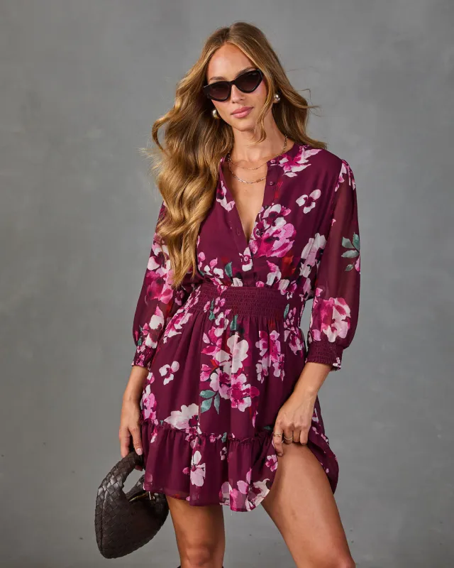 Serenity Bloom Floral Mini Dress made by Vici