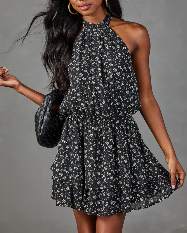Alana Floral Halter Neck Mini Dress made by Vici