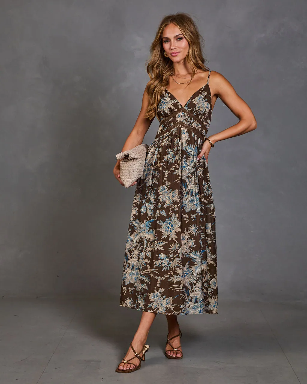 Turning Leaves Floral Maxi Dress sold by Vici